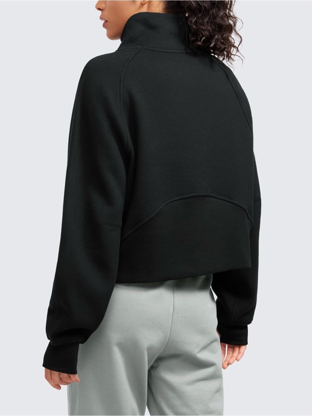 CRZ YOGA Black Half-Zip Cowl Pullover - Picture 2 of 7